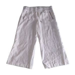 Athleta Size 14 White Cabo Linen Wide Leg Pant